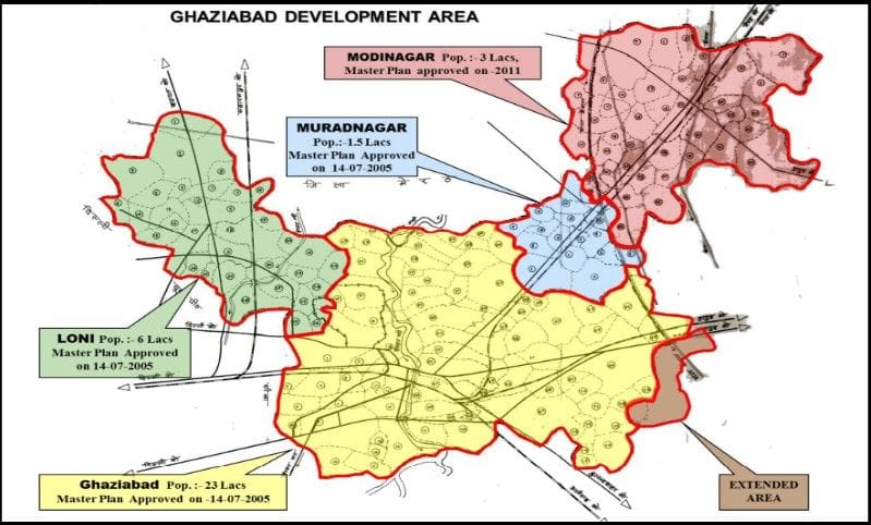 Ghaziabad Development Area map