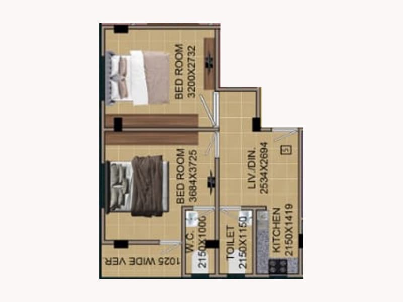 Debnath Shivam Apartment 2 BHK 746 undefined floor plan