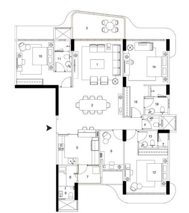 Rustomjee Balmoral 3 BHK 2100 sq.ft floor plan