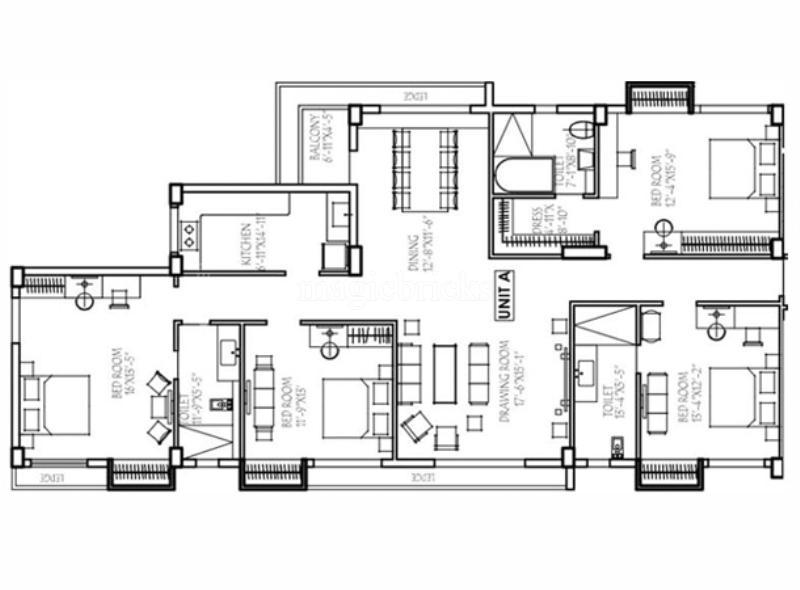 Elanta 4 BHK 2863 sq.ft floor plan