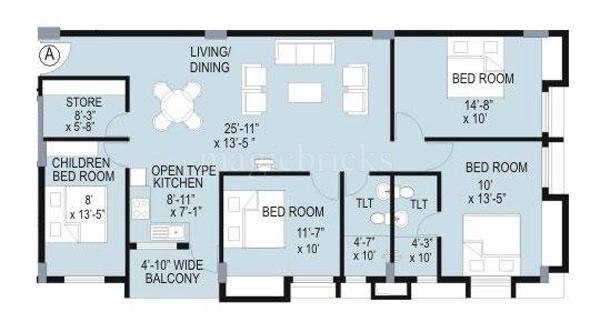 Merlin Uttara 4 BHK 1606 undefined floor plan