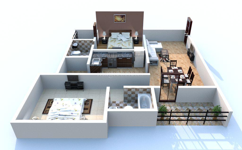 Sowparnika Sandal Tower 2 BHK 1060 undefined floor plan